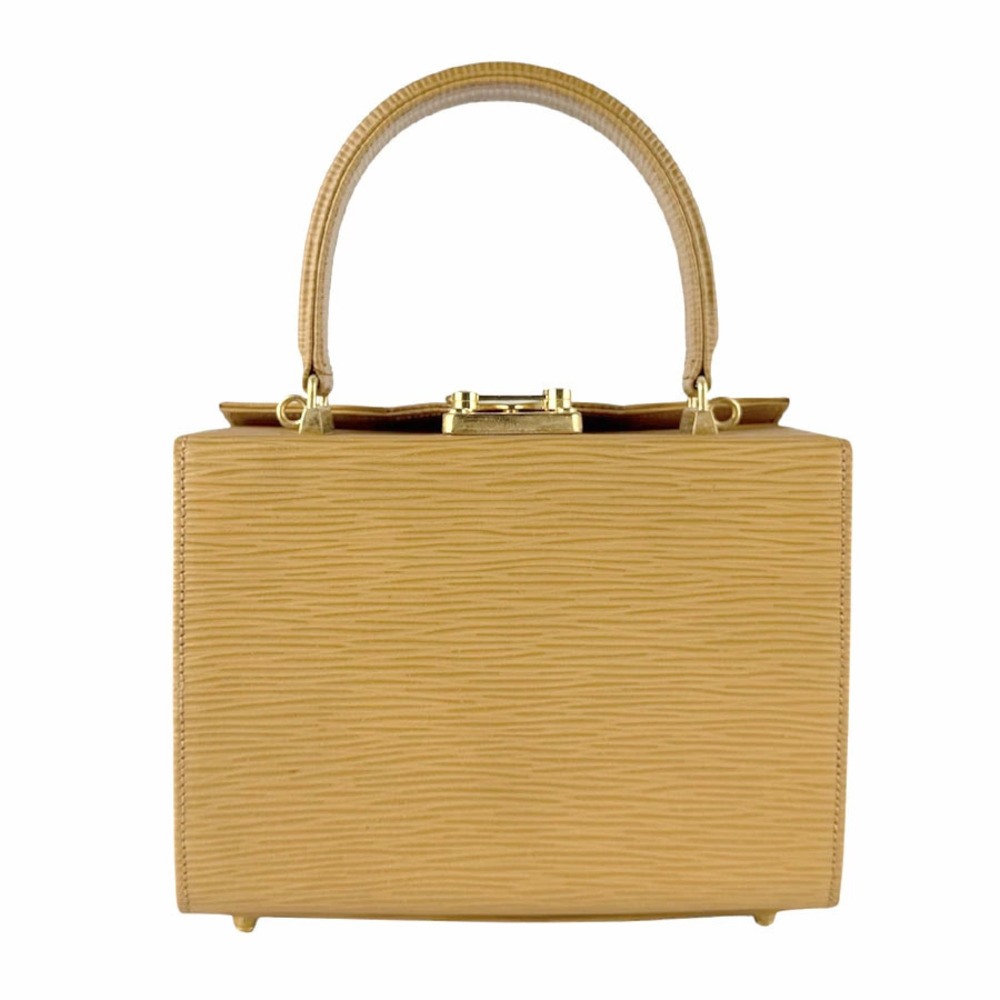 Fendi Epi Leather 2Way Handbag structured mustard yellow textured